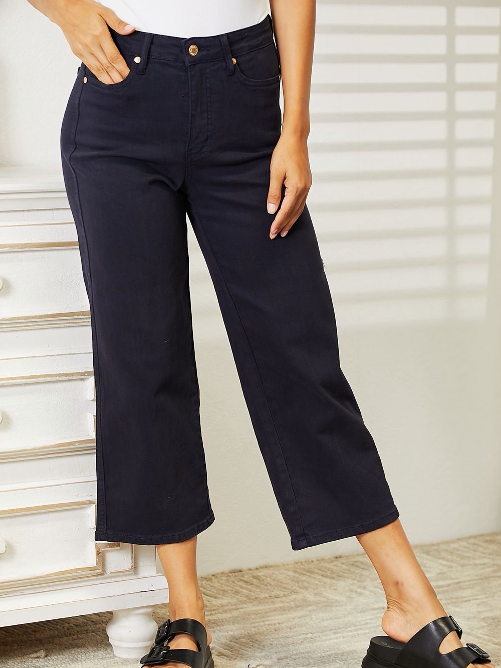 Judy Blue Navy Cropped Jeans
